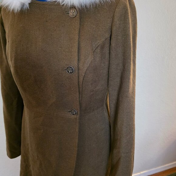 Torrid Outlander Coat Fur Tweed Riding Coat Jacket 0 - Picture 12 of 15